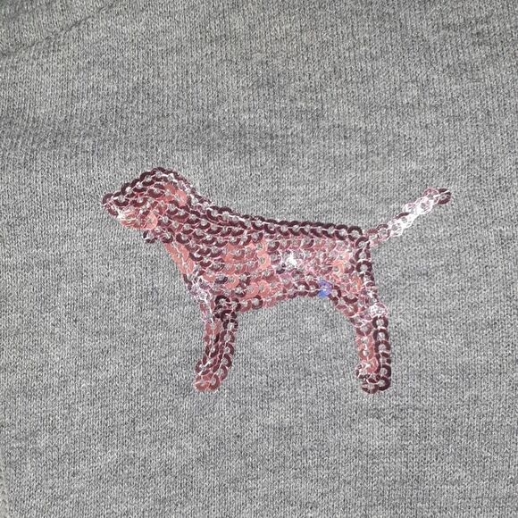 Sequin 2010 Victoria's Secret Pink Full Zip Hoodie Bling I ❤ Pink On‎ Back Small - Picture 4 of 6